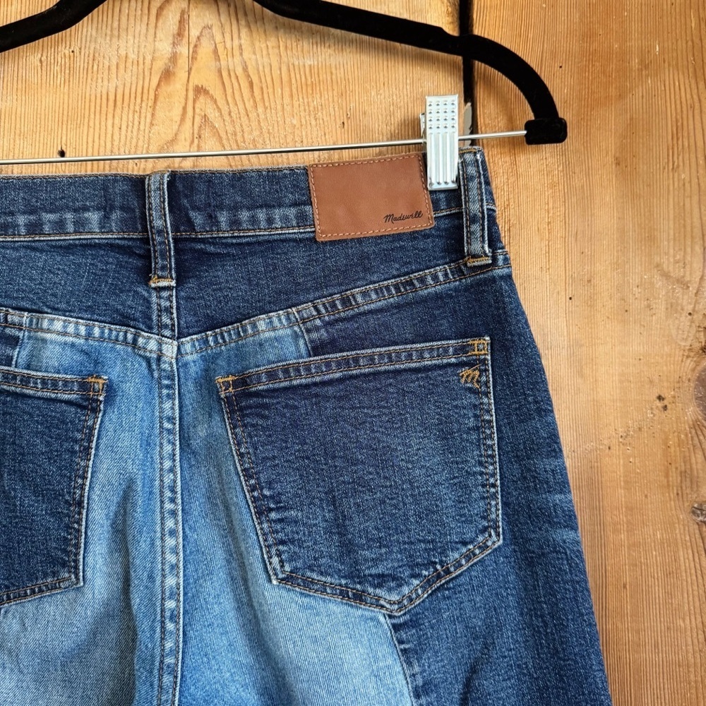 Sz 24 Madewell Cruiser Straight Medium Wash Crop Jeans Two-Tone Edition 70s EUC - Picture 4 of 7